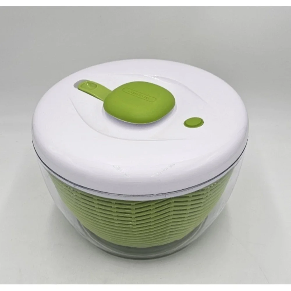 Farberware Pro Pump Salad Spinner Green Large Plastic Bowl Colander Locking Lid